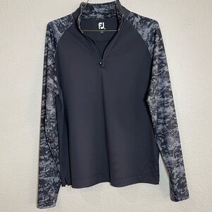 FJ Black and Gray Camo Mens Quarter-Zip Pullover